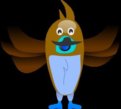 Happy Bird With Spread Open Wings Vector