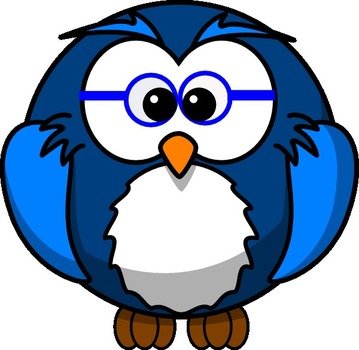 Blue Owl With Glasses At Clkercom Vector Online