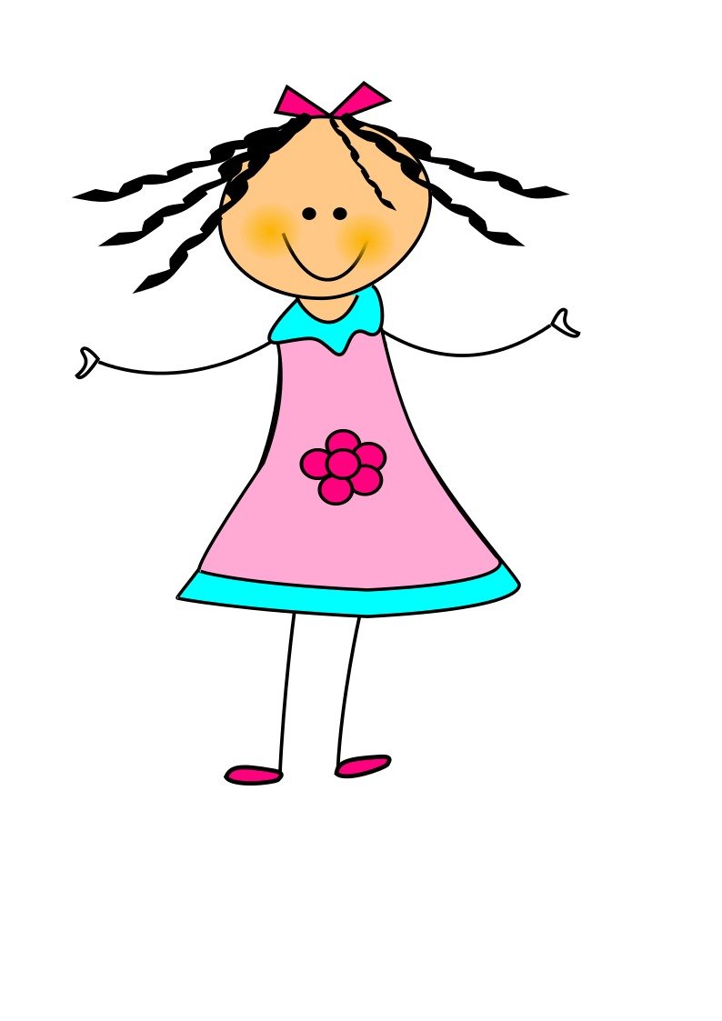 cartoon happy girl as a picture for clipart