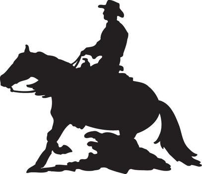 Reining Horse Silhouette Western Style