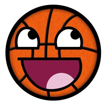 drawn basketball ball with open mouth