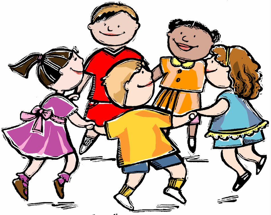 drawing of dancing children in a circle
