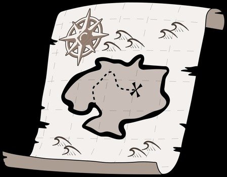 Public Domain Treasure Map drawing