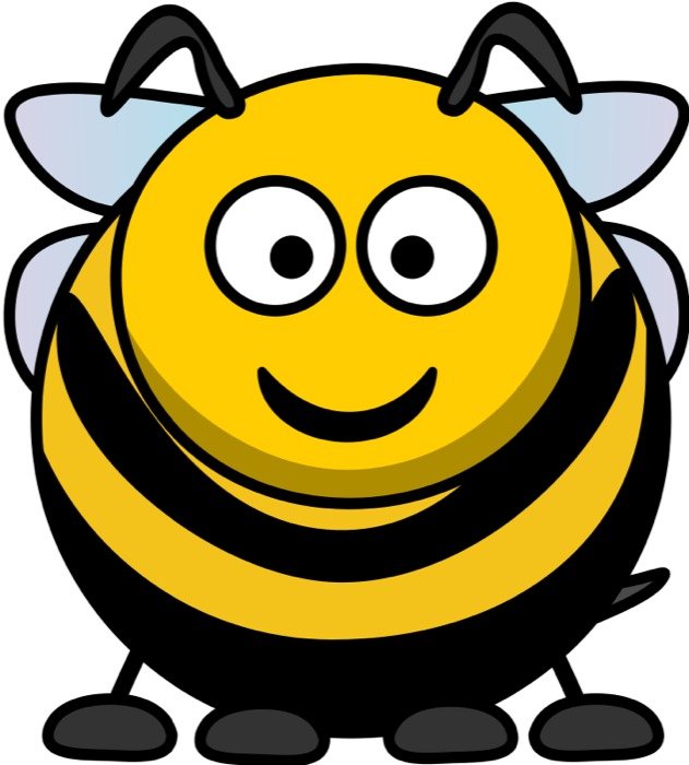 Very Cute Cartoon Of A Honeybee With Adorably Large Eyes