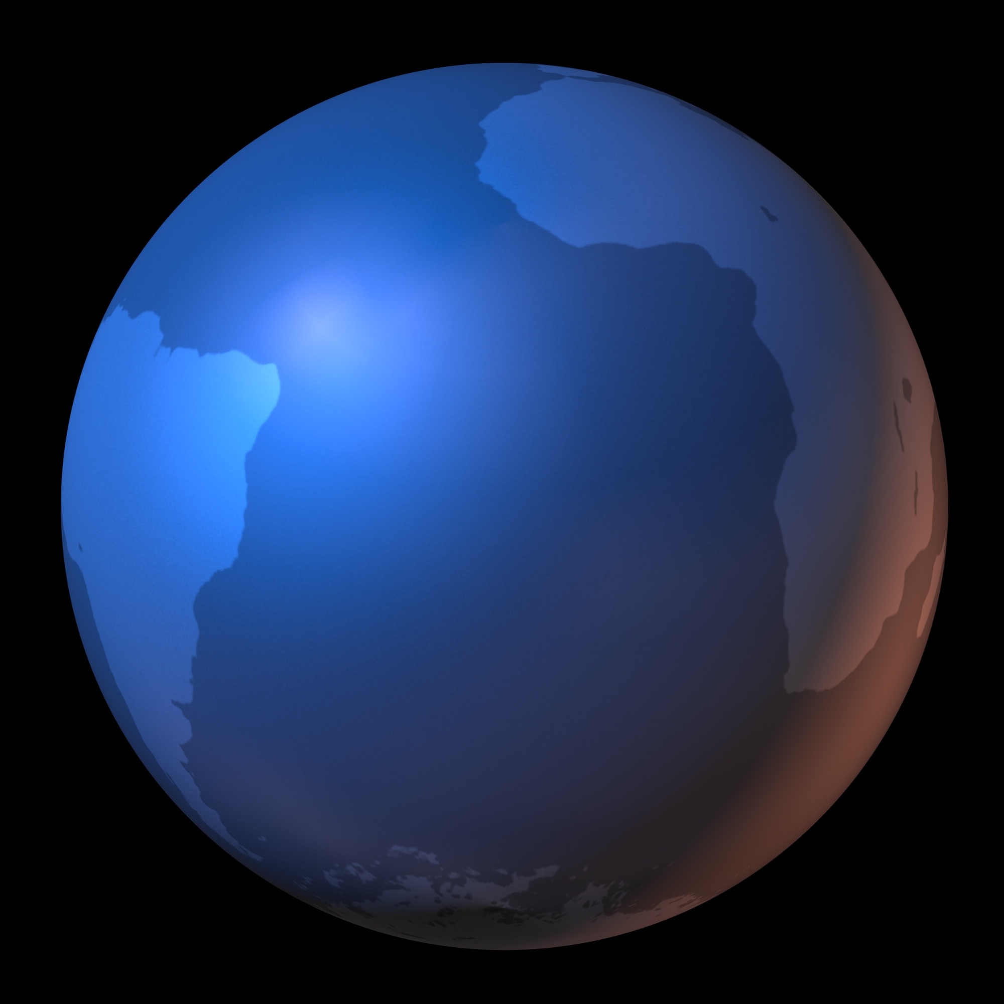 Atlantic Ocean on the globe free image download