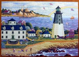the image of the village and the lighthouse on gobilene