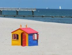 children playhouse on baltic beach