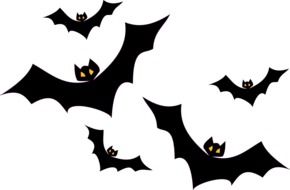 bats flying drawing