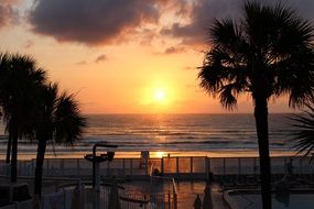 beautiful sunset over the beach