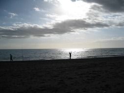 Beach under the clouds