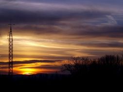 fiery sunset sky