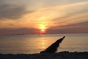 breakwater on the beach of the Baltic Sea
