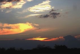 bright sun hid behind the clouds