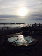 jacuzzi on the shore of the atlantic ocean