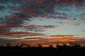 red clouds over the Swabian Alb