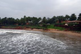Arabian raging sea on a gray day