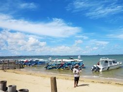 speed boats near the beach
