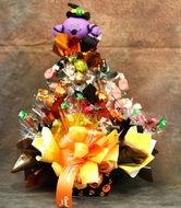 Thanksgiving candy and bow decoration