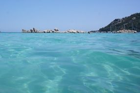 turquoise water near the coast on a sunny day