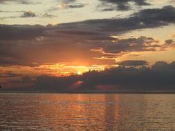 sunset reflected in the ocean