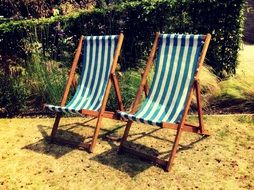 blue and white chairs for relaxing