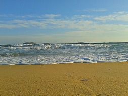 landscape of the sandy beach on greek island