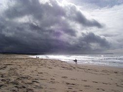 storm over the ocean coastline