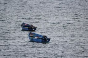 two motor boots on sea