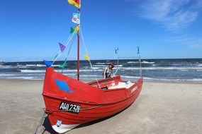 Boat on the beach in Germany