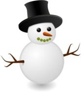 drawn snowman in a black hat