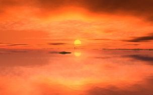 hot sunrise on the horizon