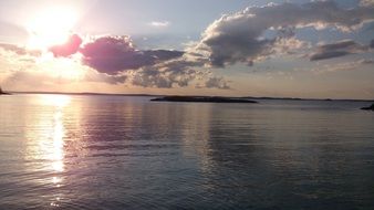 landscape of the the stockholm archipelago at the sunrise