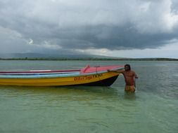 boat off the coast of jamaica