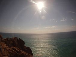 bright sun over the coast of fraser island