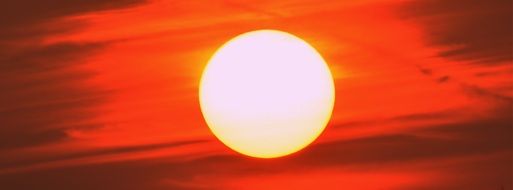 yellow sun at red sky