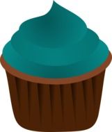 painted blue cupcake