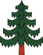 digital Christmas tree drawing