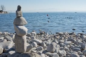 stone sculpture near lake constance