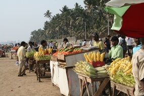 bazaar on the beach in mumbai