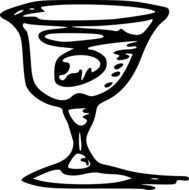 alcohol beverage in goblet, illustration