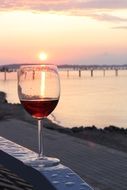 wine glass at the sunlight