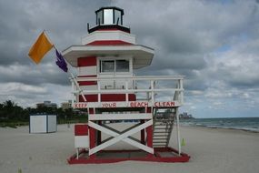 lifeguard tower on the beach in miami beach