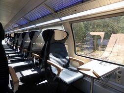 First class wagon in the train