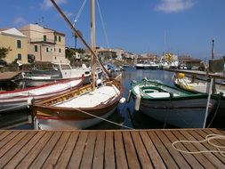 ships at port in Stintino
