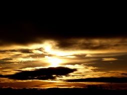 yellow color sunset sun clouds sky
