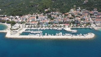 aerial view of the port in croatia