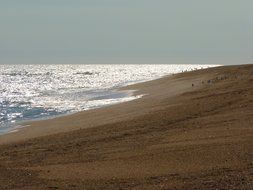 yellow sand on the shoreline