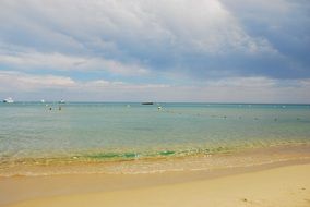 clear calm sea water at sand beach