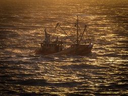 fishing boat at dusk