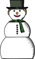 snowman in hat drawing